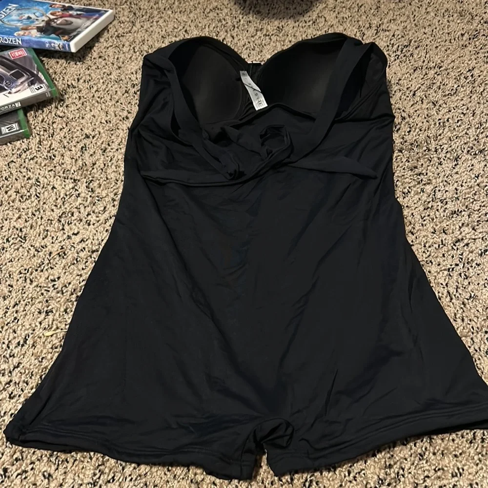 50%offw❤️TEMPT ME One Piece Athletic Swimsuit black shorts 168